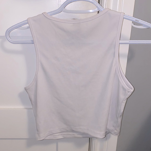 White Cropped Tank Top - Picture 3 of 3